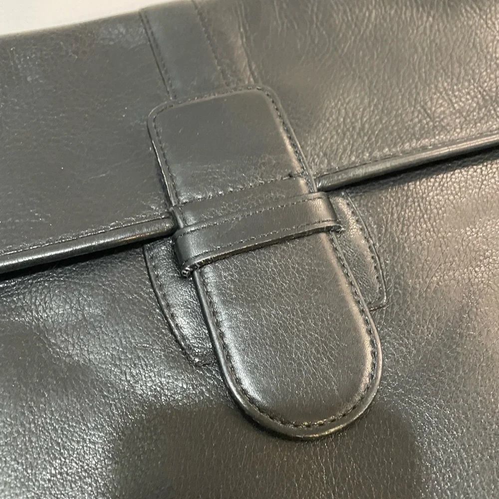 Large Black Leather Envelope Briefcase (no strap) Made in USA
